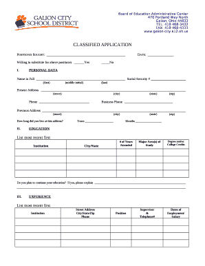 Position/s Sought:Date: