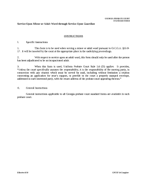 Service Upon Minor or Adult Ward through Service Upon Guardian