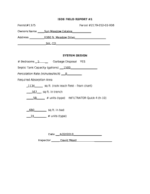 ISDS FIELD REPORT #1