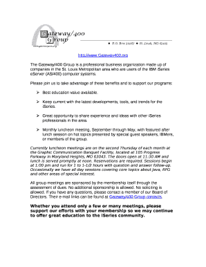 The Gateway/400 Group is a professional business organization made up of companies in the St