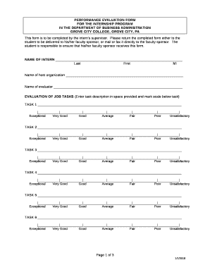 Internship program template doc