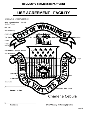 USE AGREEMENT - FACILITY