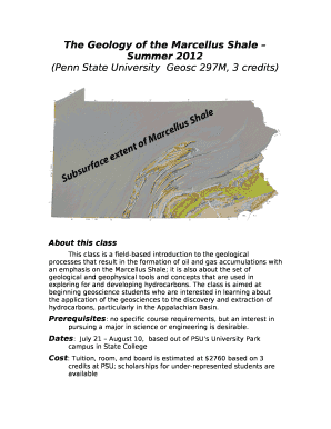 The Geology of the Marcellus Shale Summer 2012