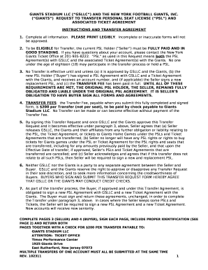GIANTS STADIUM LLC (GSLLC) AND THE NEW YORK FOOTBALL GIANTS, INC