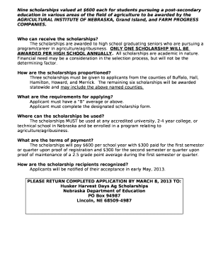 The scholarships are awarded to high school graduating seniors who are pursuing a
