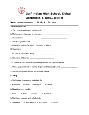 WORKSHEET- 2- SOCIAL SCIENCE
