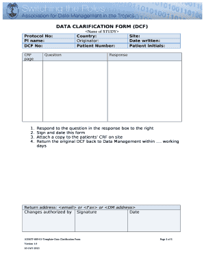 Data clarification form