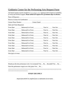 Goldstein Center for the Performing Arts Request Form
