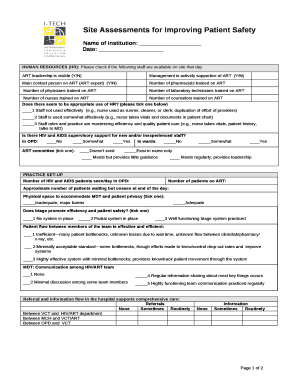 Site Assessments for Improving Patient Safety
