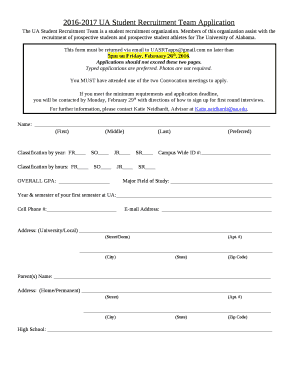 Ua student recruitment team