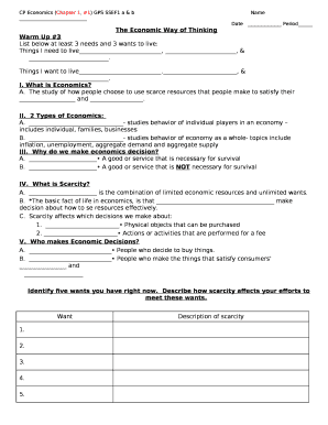 CP Economics (Chapter 1, #1) GPS SSEF1 a & bName