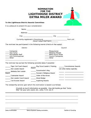 EXTRA MILER AWARD