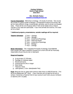 Course Description:Welcome to Zoologythe study of animals