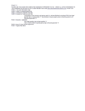 THE ADMISSION OR RETURN VIA FAX TO 804-784-5261 return email Julie