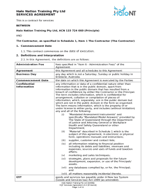 The Contractor, as specified in Schedule 1, Item 1 The Contractor (The Contractor)