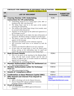 Instructions for CM undertaking