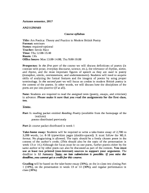 Title: Ars Poetica: Theory and Practice in Modern British Poetry