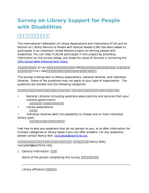 Survey on Library Support for People with Disabilities