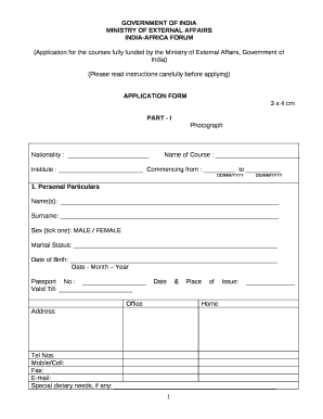 APPLICATION FORM3 x 4 cm