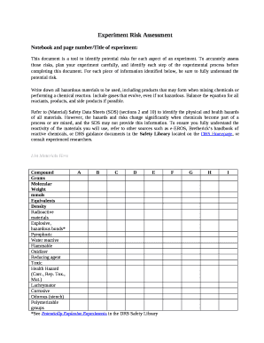 Experiment Risk Assessment