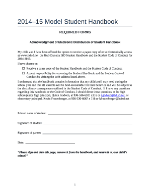 201415 Model Student Handbook