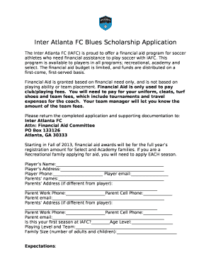 The Inter Atlanta FC (IAFC) is proud to offer a financial aid program for soccer athletes who need financial assistance to play soccer with IAFC