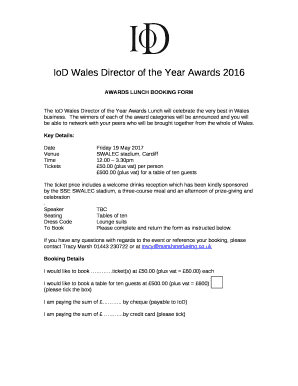 IoD Wales Director of the Year Awards 2016