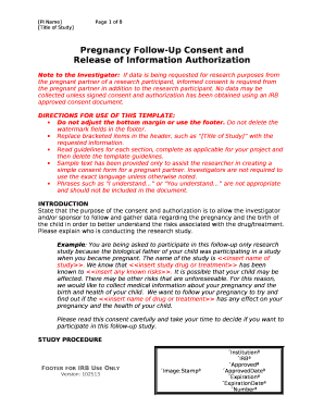 Note to the Investigator:If data is being requested for research purposes from the pregnant partner of a research participant, informed consent is required from the pregnant partner in addition to the research participant