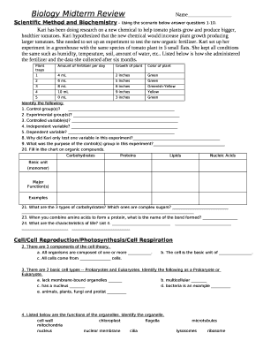 Scientific Method and Biochemistry Using the scenario below answer questions 1-10