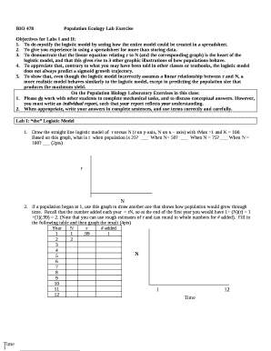 BIO 478Population Ecology Lab Exercise