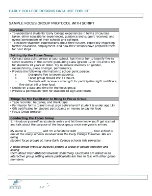 Sample focus group protocol with script Doc Template | pdfFiller