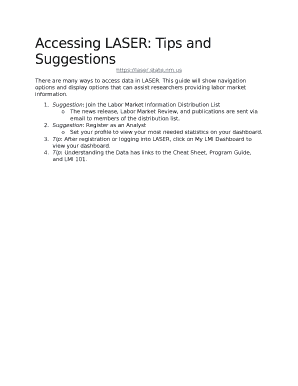 Accessing LASER: Tips and Suggestions