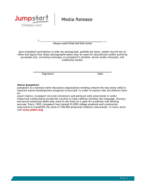 Give Jumpstart permission to take my photograph, publish my story, and/or record me on video and agree that these photographs taken may be used for educational and/or publicity purposes only, including coverage on Jumpstarts website, social