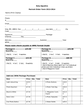 Portrait Order Form 2013-2014