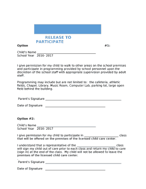 I give permission for my child to walk to other areas on the school premises and participate in programming provided by school personnel upon the discretion of the school staff with appropriate supervision provided by adult staff