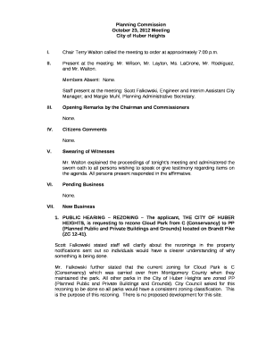 PUBLIC HEARING REZONING The applicant, THE CITY OF HUBER HEIGHTS, is requesting to rezone Cloud Park from C (Conservancy) to PP (Planned Public and Private Buildings and Grounds) located on Brandt Pike (ZC 12-41)