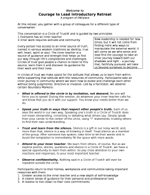 Courage to Lead Introductory Retreat
