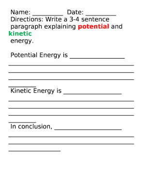 Directions: Write a 3-4 sentence