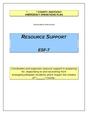 Coordinates and organizes resource support in preparing for, responding to and recovering from emergency/disaster incidents which impact the citizens of ** County
