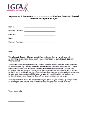 Ladies Football Board and Underage Manager