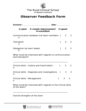 Observer Feedback Form