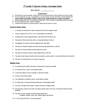 zoom scavenger hunt ideas Doc Template | pdfFiller