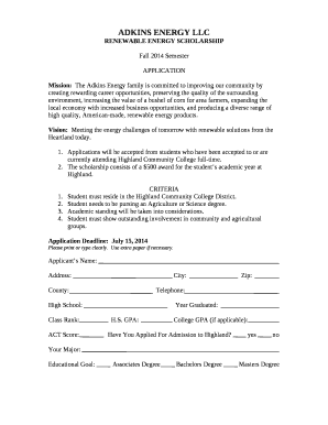 RENEWABLE ENERGY SCHOLARSHIP