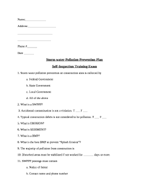 Self-Inspection Training Exam