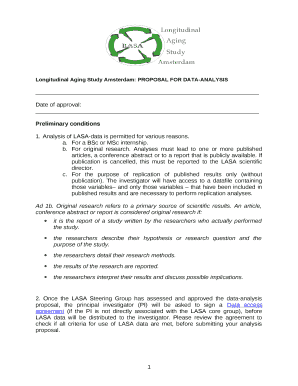 Preliminary conditions