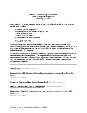 Manual f or extern supervisors - UA Law Home - University of Arizona
