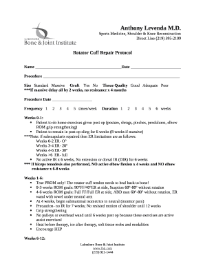 Rotator Cuff Repair Protocol template