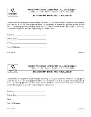 PERMISSION TO BE PHOTOGRAPHED