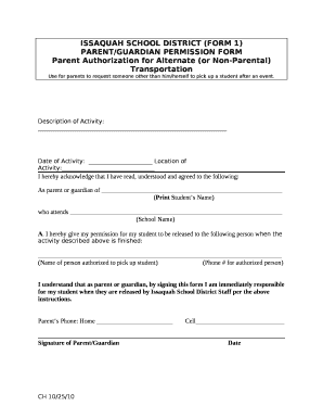 ISSAQUAH SCHOOL DISTRICT (FORM 1)