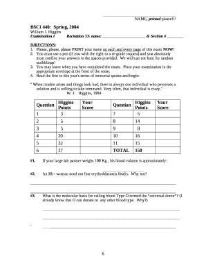 Examination IRecitation TA name: & Section #